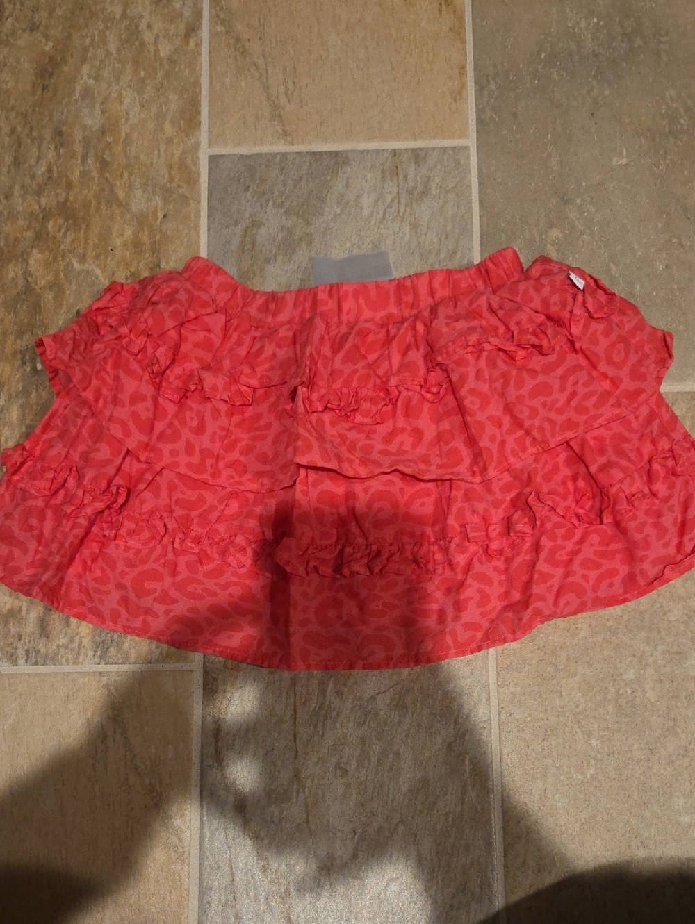 Red Ruffled Skirt - Bright Pink